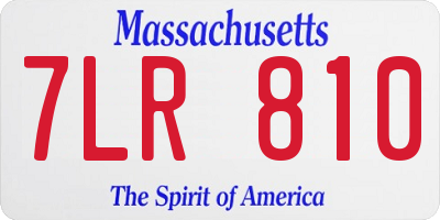 MA license plate 7LR810