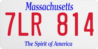 MA license plate 7LR814