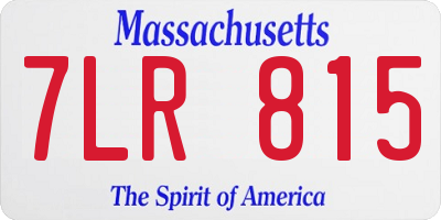 MA license plate 7LR815