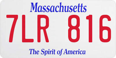 MA license plate 7LR816