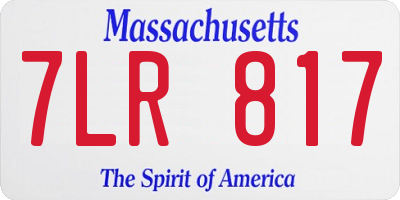 MA license plate 7LR817