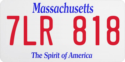 MA license plate 7LR818