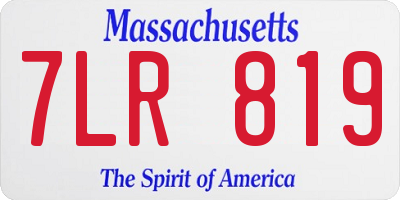 MA license plate 7LR819