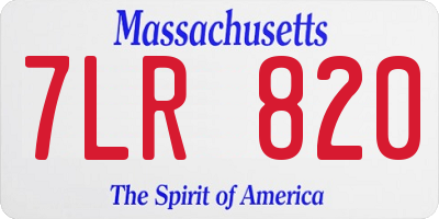 MA license plate 7LR820