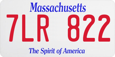 MA license plate 7LR822