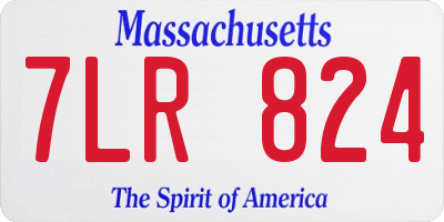 MA license plate 7LR824
