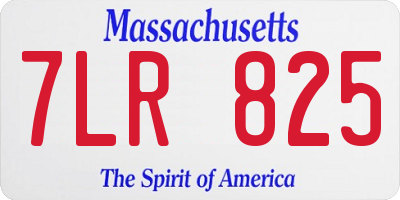 MA license plate 7LR825