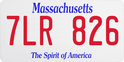 MA license plate 7LR826