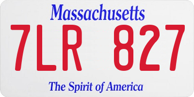MA license plate 7LR827