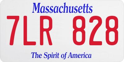 MA license plate 7LR828