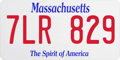 MA license plate 7LR829