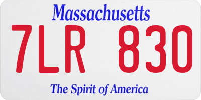 MA license plate 7LR830