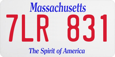 MA license plate 7LR831
