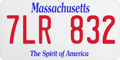 MA license plate 7LR832