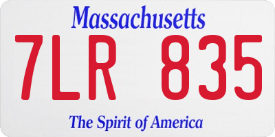 MA license plate 7LR835