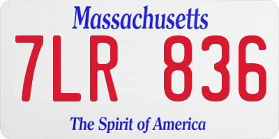 MA license plate 7LR836