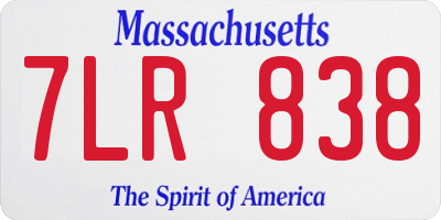 MA license plate 7LR838