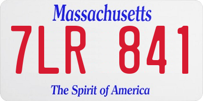 MA license plate 7LR841
