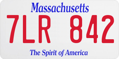MA license plate 7LR842