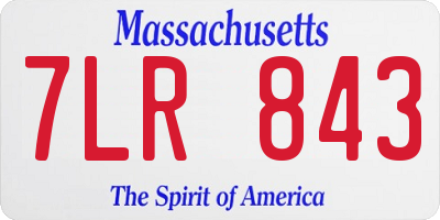 MA license plate 7LR843