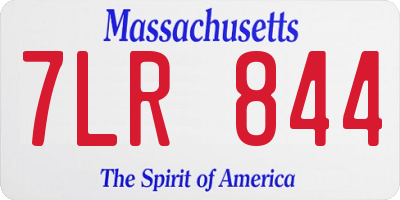 MA license plate 7LR844