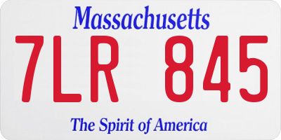 MA license plate 7LR845