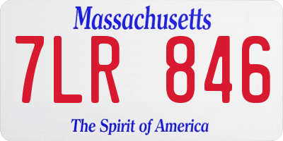 MA license plate 7LR846