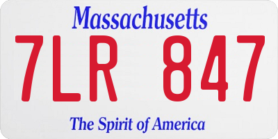 MA license plate 7LR847