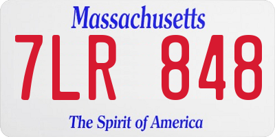 MA license plate 7LR848