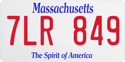 MA license plate 7LR849