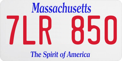 MA license plate 7LR850
