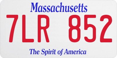 MA license plate 7LR852