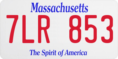 MA license plate 7LR853