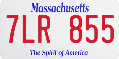 MA license plate 7LR855