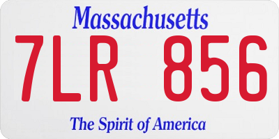MA license plate 7LR856