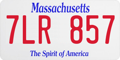 MA license plate 7LR857