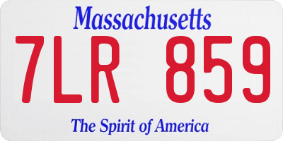 MA license plate 7LR859