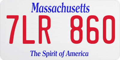 MA license plate 7LR860