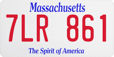 MA license plate 7LR861