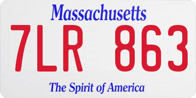 MA license plate 7LR863