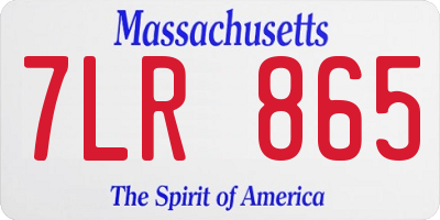 MA license plate 7LR865