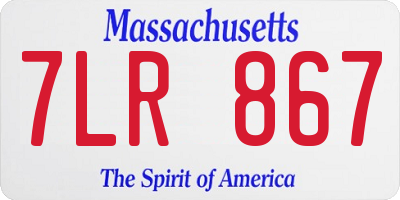 MA license plate 7LR867