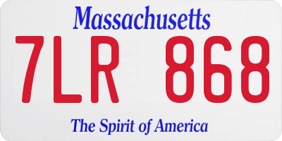 MA license plate 7LR868