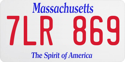 MA license plate 7LR869