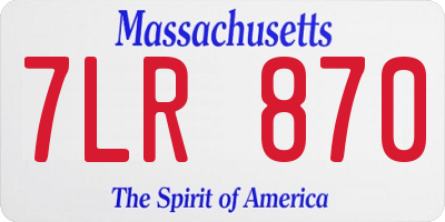 MA license plate 7LR870