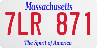 MA license plate 7LR871