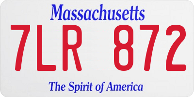 MA license plate 7LR872