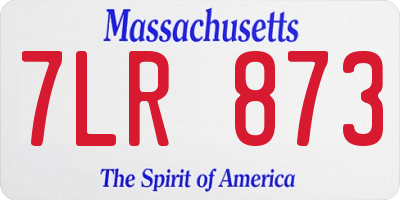 MA license plate 7LR873