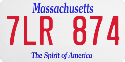 MA license plate 7LR874