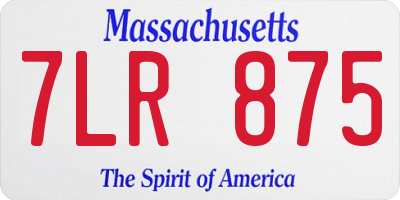 MA license plate 7LR875